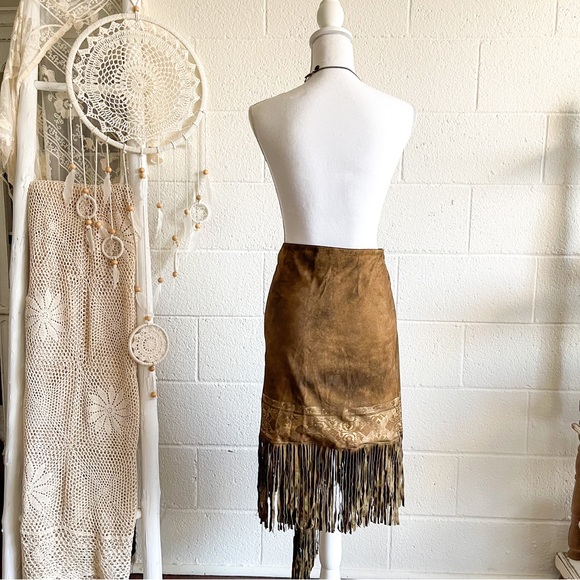 NWT Free People X Brenda Knight Riverbend Suede Skirt - Picture 9 of 15